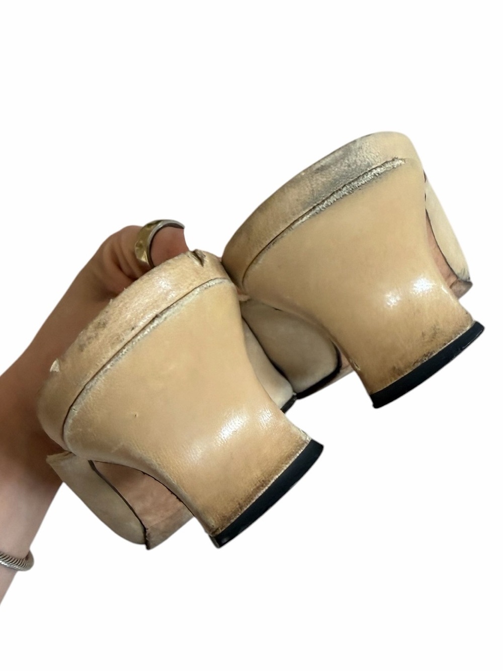 Salvatore Ferragamo Vintage Classic Two-Tone Bow Mules Black & Tan Women’s Heels - Picture 10 of 12